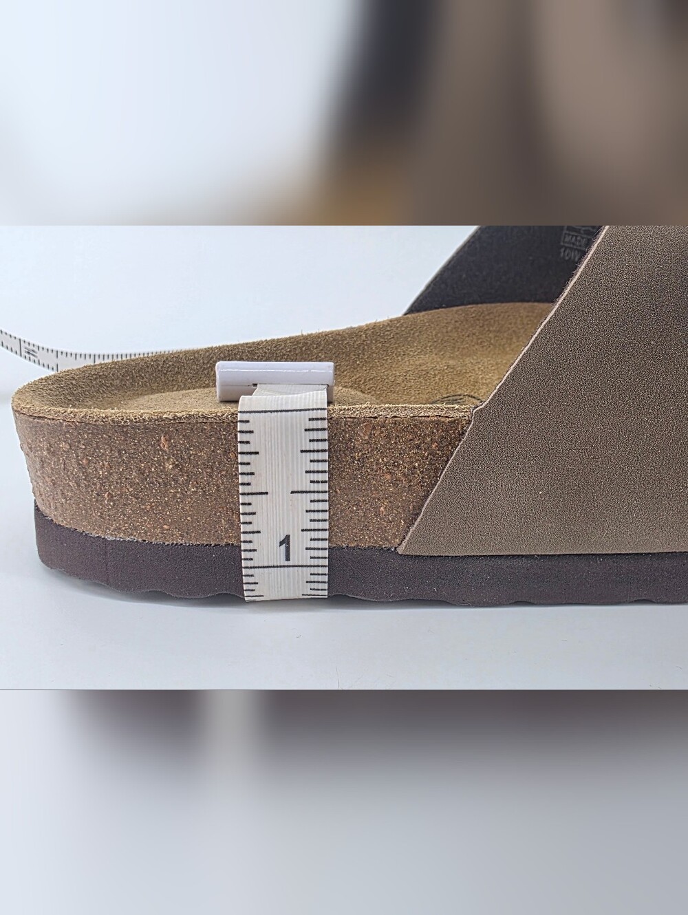 CUSHIONAIRE Lane Cork Footbed Double Buckle Slide Sandals Brown–Women's Size 10W - Picture 16 of 17